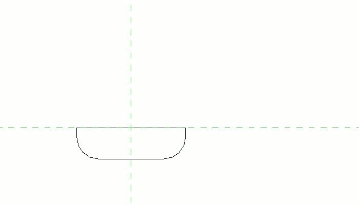 Perfil del listón de 35 × 10 mm con las esquinas redondeadas